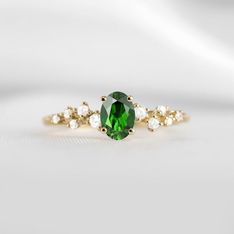 Shown in 1.0 carat Green Diamond*The Polaris Sapphire Engagement Ring | Lisa Robin