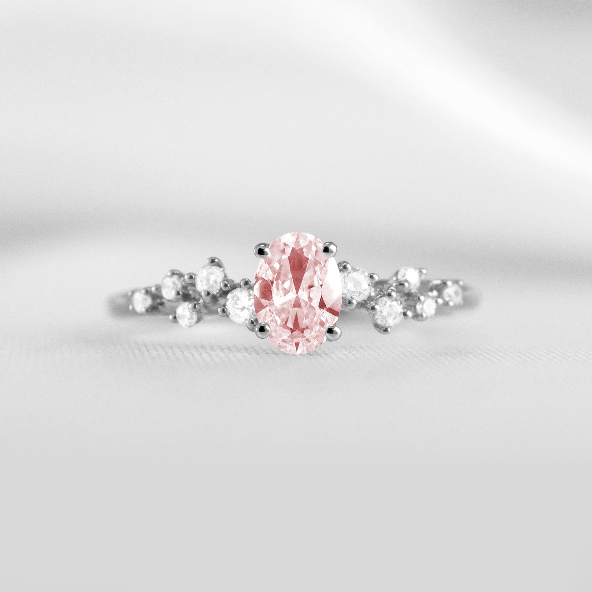 Shown in 1.0 carat Morganite * The Polaris Sapphire Engagement Ring | Lisa Robin#color_14k-white-gold