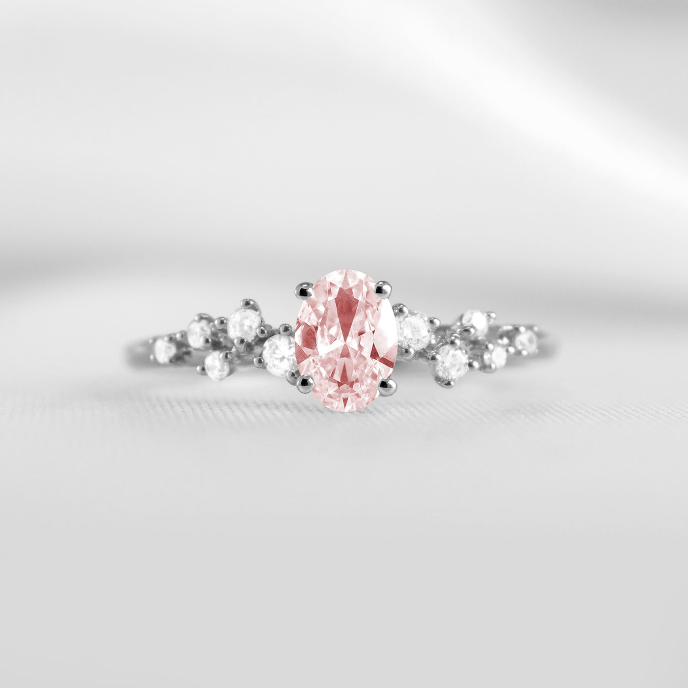 Shown in 1.0 carat Morganite*The Polaris Sapphire Engagement Ring | Lisa Robin#color_14k-white-gold