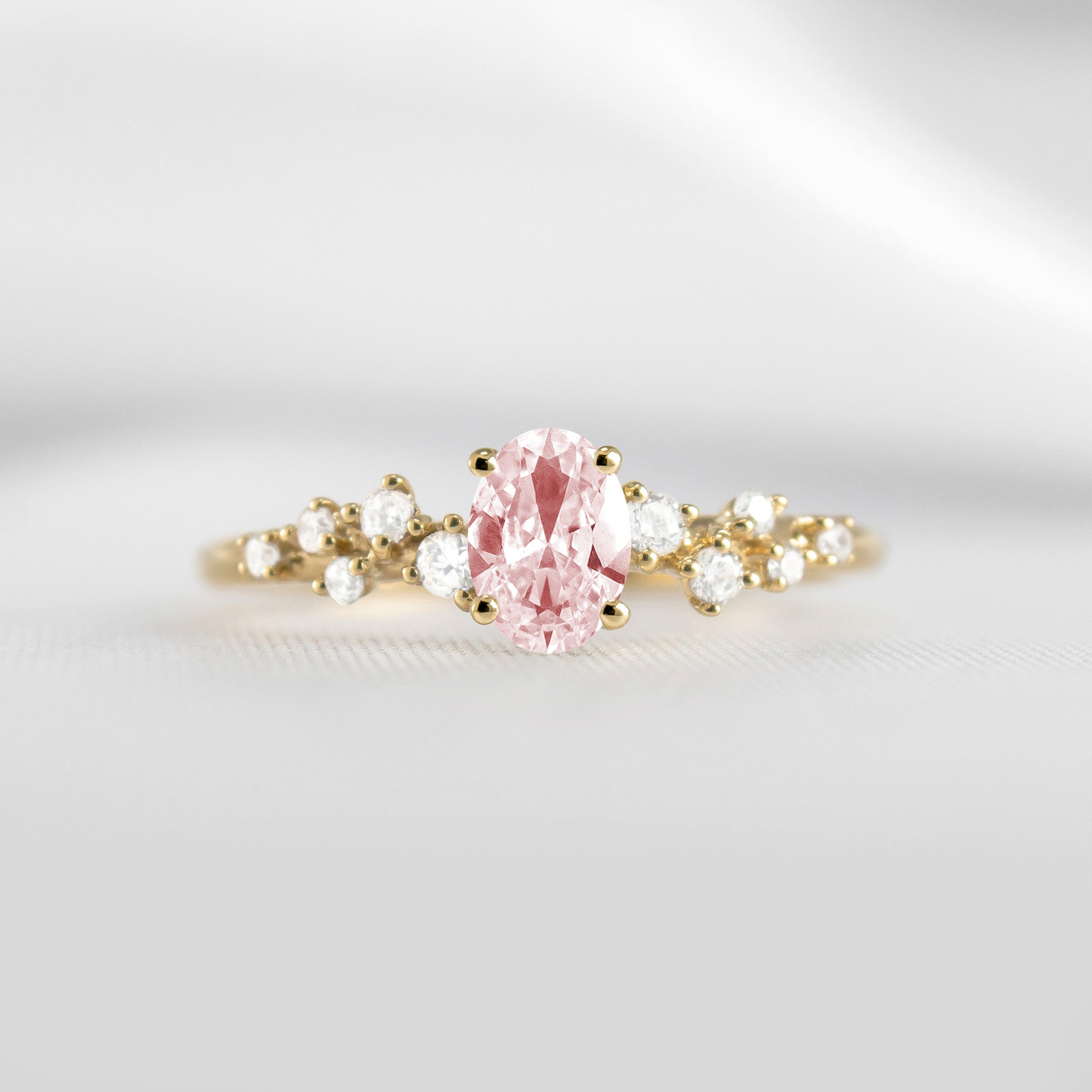 Shown in 1.0 carat Morganite*The Polaris Sapphire Engagement Ring | Lisa Robin#color_14k-yellow-gold