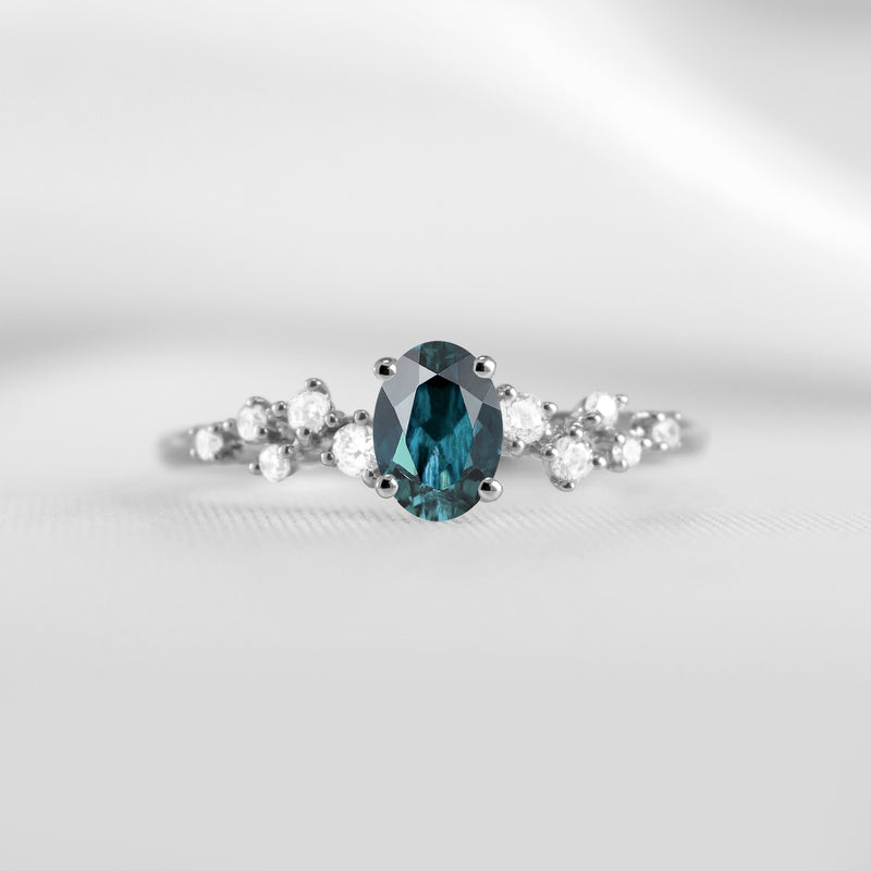 Shown in 1.0 carat Teal Sapphire*The Polaris Sapphire Engagement Ring | Lisa Robin