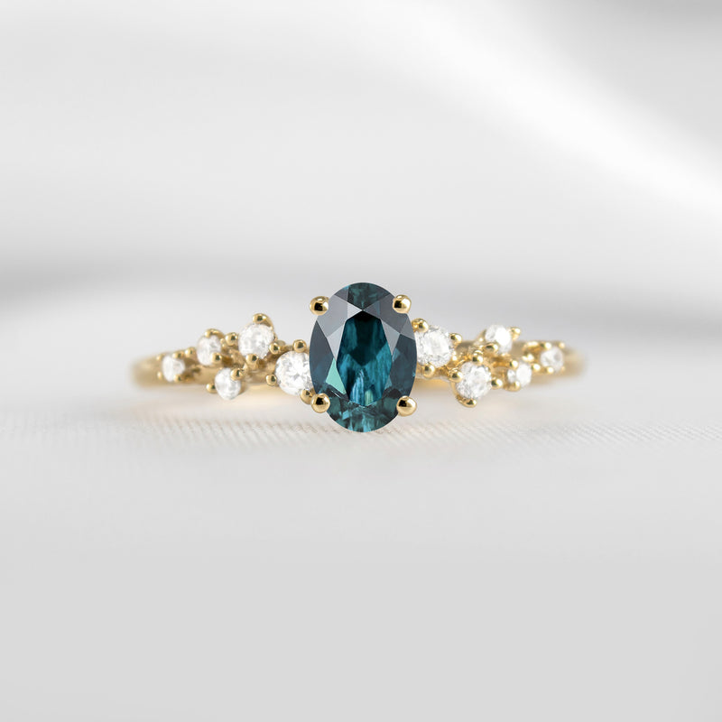 Shown in 1.0 carat Teal Sapphire*The Polaris Sapphire Engagement Ring | Lisa Robin