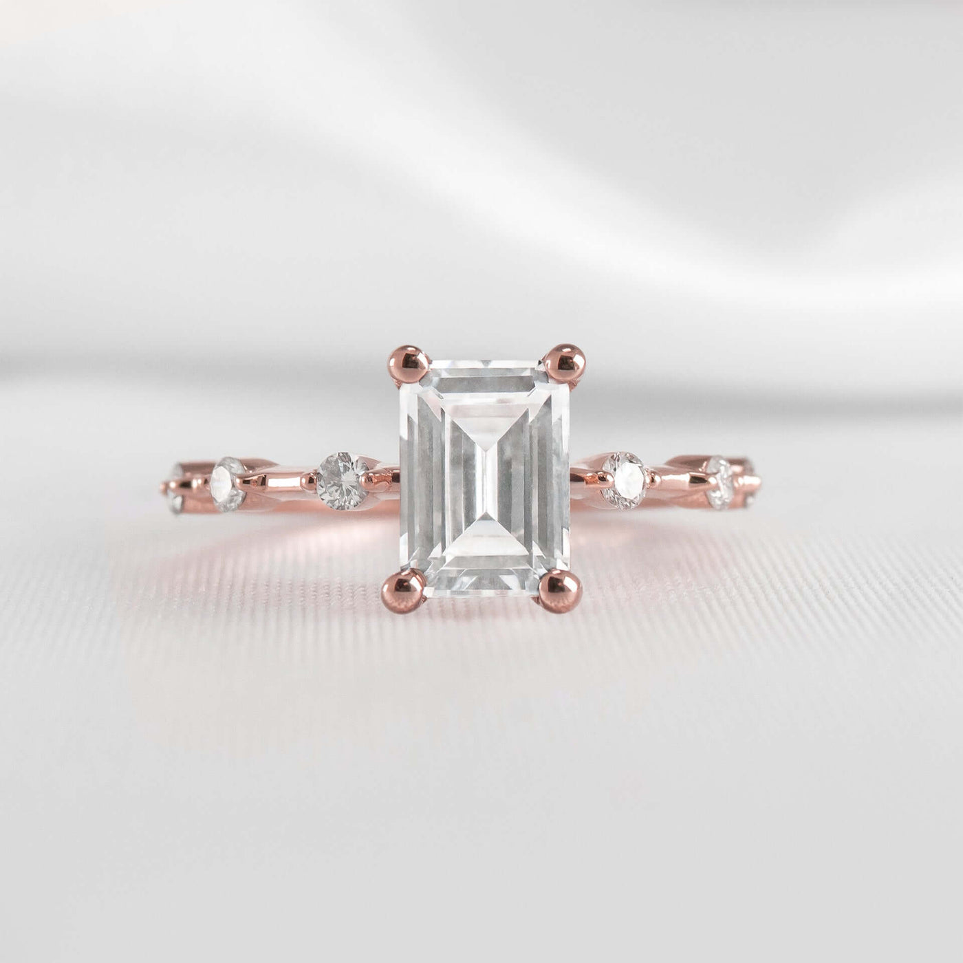 Shown in 1.0 Carat * The Portia Distance Diamond Engagement Ring | Lisa Robin#shape_emerald