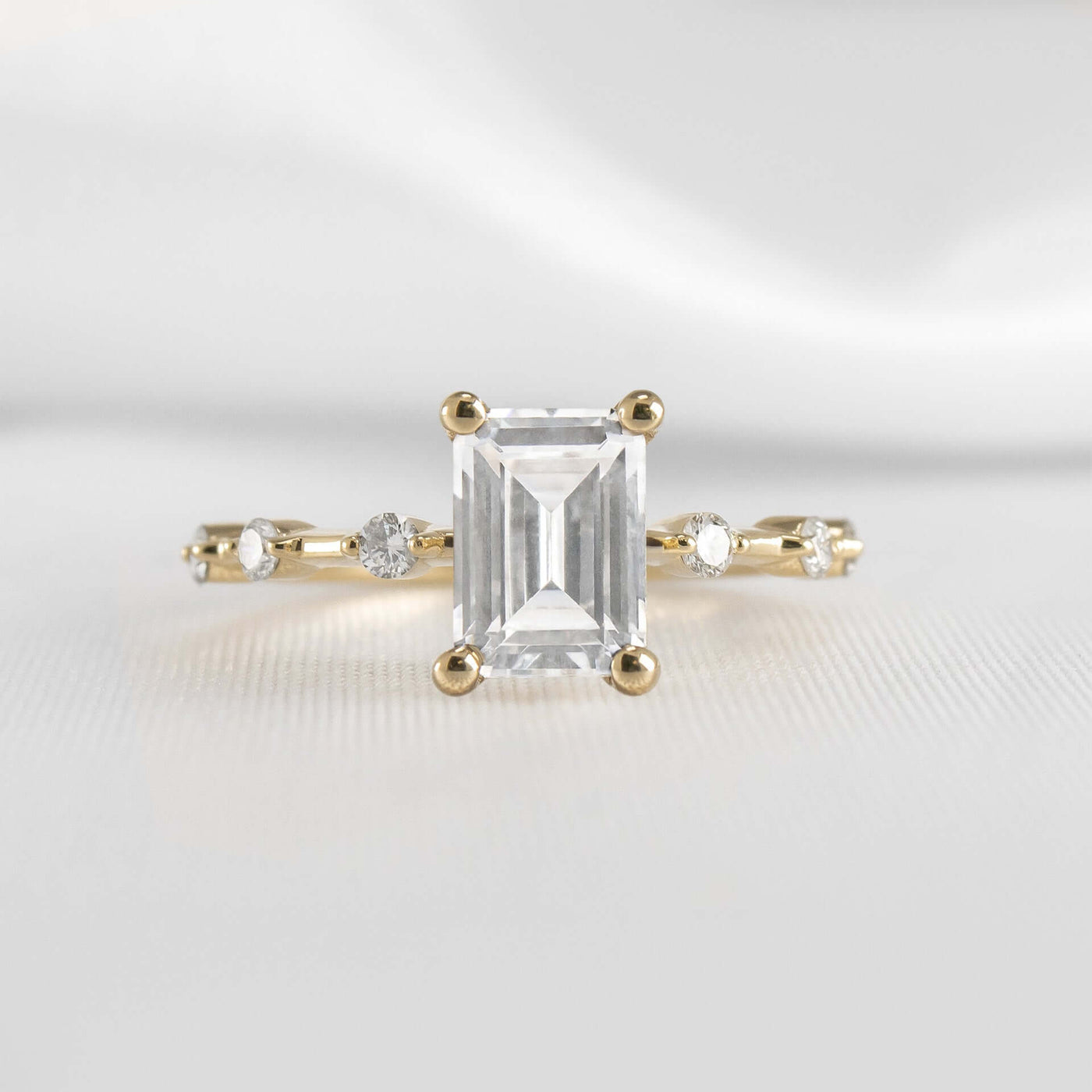 Shown in 1.0 Carat * The Portia Distance Diamond Engagement Ring | Lisa Robin#shape_emerald