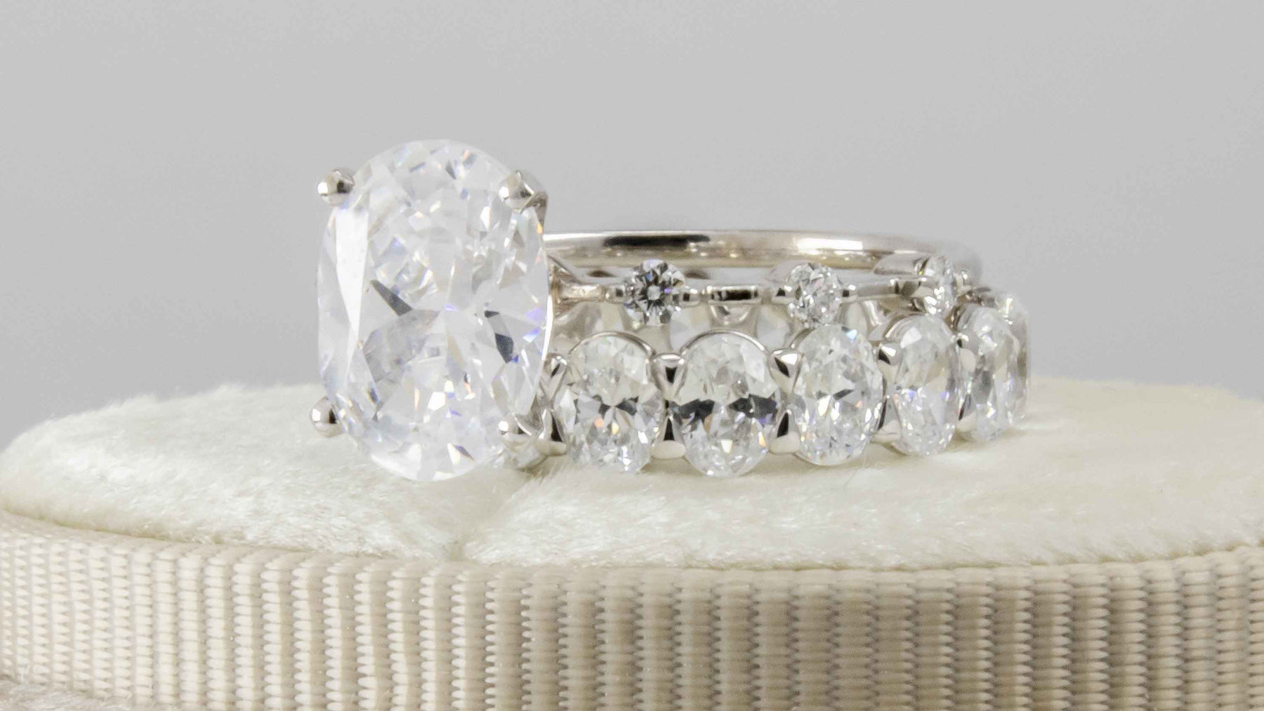Portia Oval Diamond Engagement Ring with Oval Diamond Eternity Ring | Lisa Robin