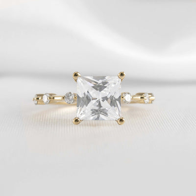 Shown in 1.5 Carat * The Portia Distance Diamond Engagement Ring | Lisa Robin#shape_princess