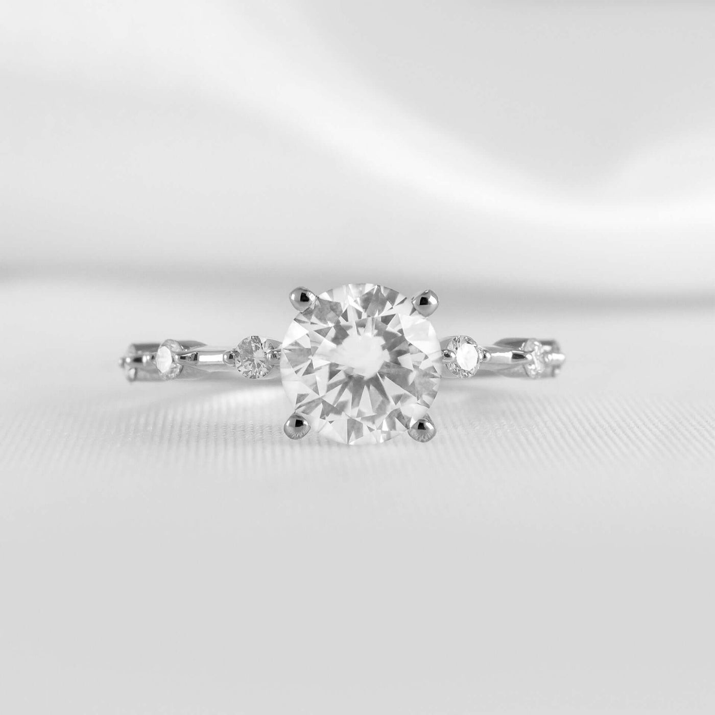 Shown in 1.0 Carat * Portia Distance Diamond Solitaire Engagement Ring | Lisa Robin#shape_round