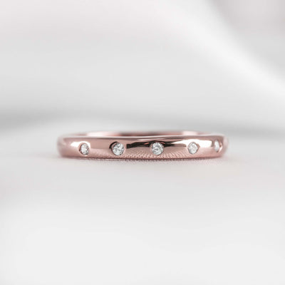 The Reese Diamond Dome Wedding Ring | Lisa Robin#14k-rose-gold