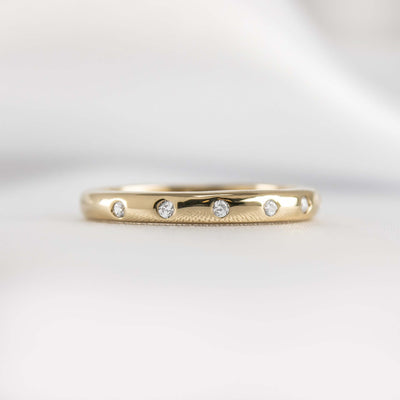 The Reese Diamond Dome Wedding Ring | Lisa Robin#18k-yellow-gold