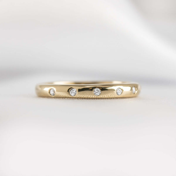 The Reese dome lab Diamond Wedding Ring in 14K yellow gold from front by Lisa Robin#color_14k-yellow-gold
