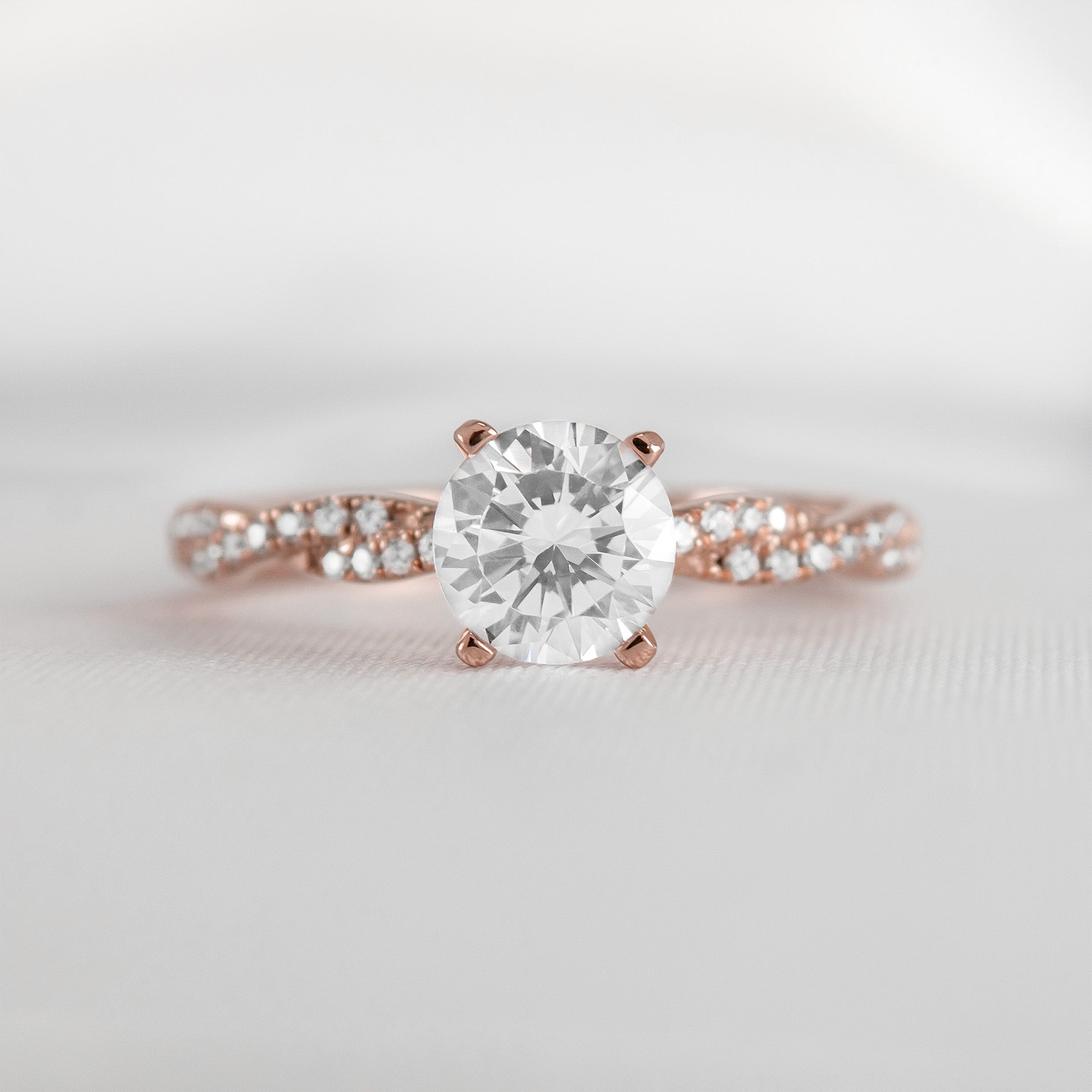 Shown in 1.0 Carat * The Remy Diamond Twist Engagement Ring | Lisa Robin#color_14k-rose-gold