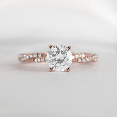 Shown in 1.0 Carat * The Remy Diamond Twist Engagement Ring | Lisa Robin#color_14k-rose-gold