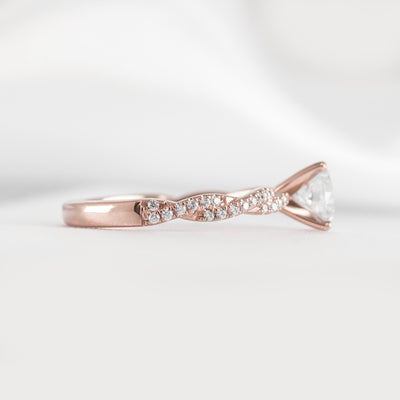 Shown in 1.0 Carat * The Remy Diamond Twist Engagement Ring | Lisa Robin#color_14k-rose-gold