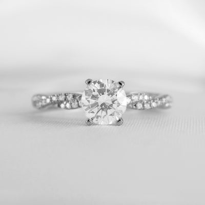 Shown in 1.0 Carat * The Remy Diamond Twist Engagement Ring | Lisa Robin#color_platinum