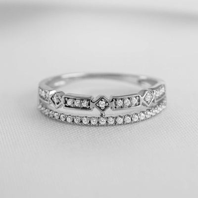 The Rene Diamond Wedding Ring | Lisa Robin#color_platinum