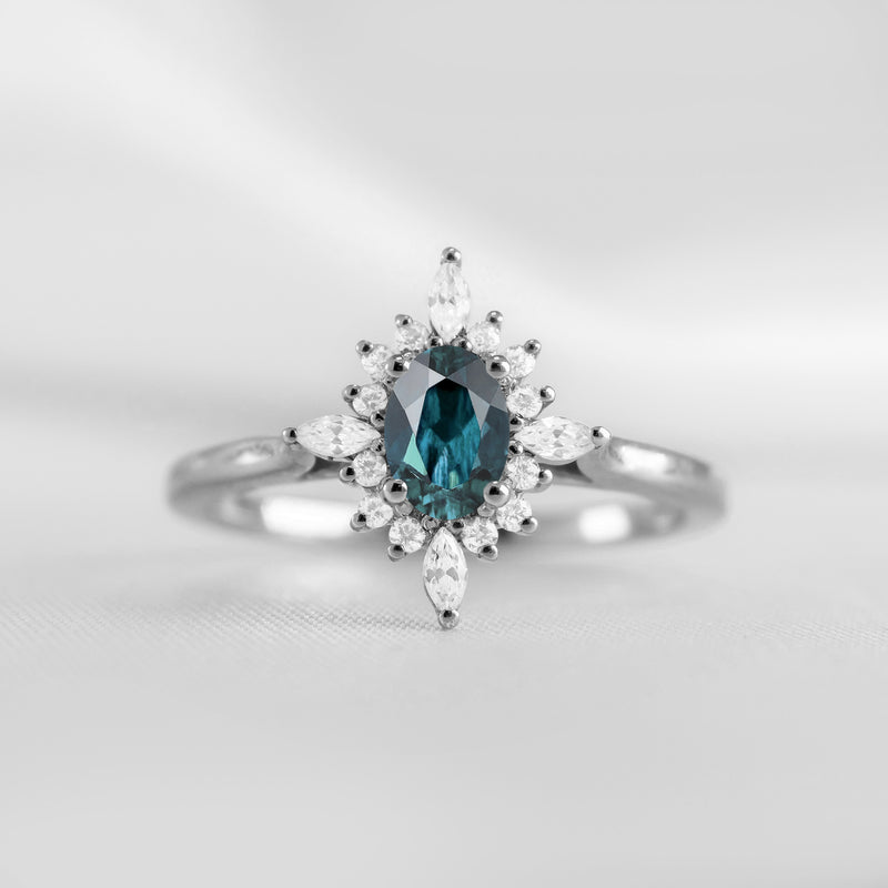 The Revel Halo Sapphire Engagement Ring | Lisa Robin
