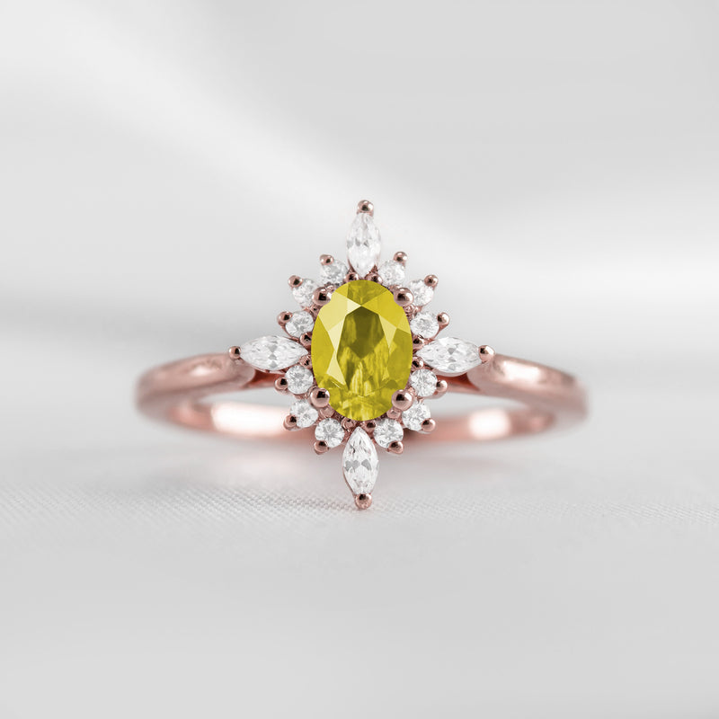 The Revel Halo Yellow Diamond Engagement Ring - Lisa Robin