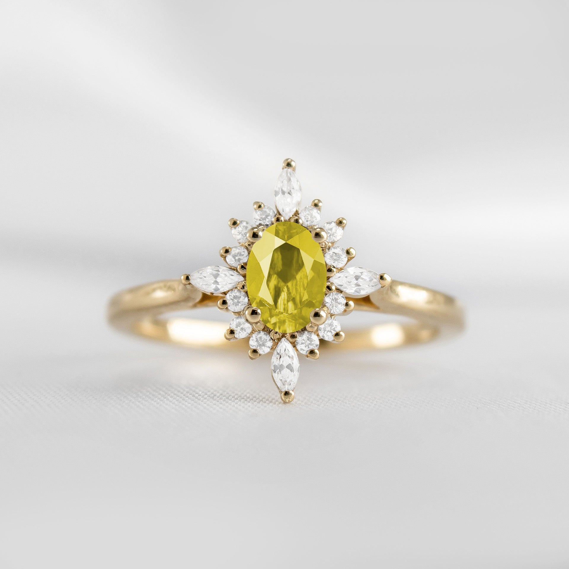 The Revel Halo Yellow Diamond Engagement Ring - Lisa Robin