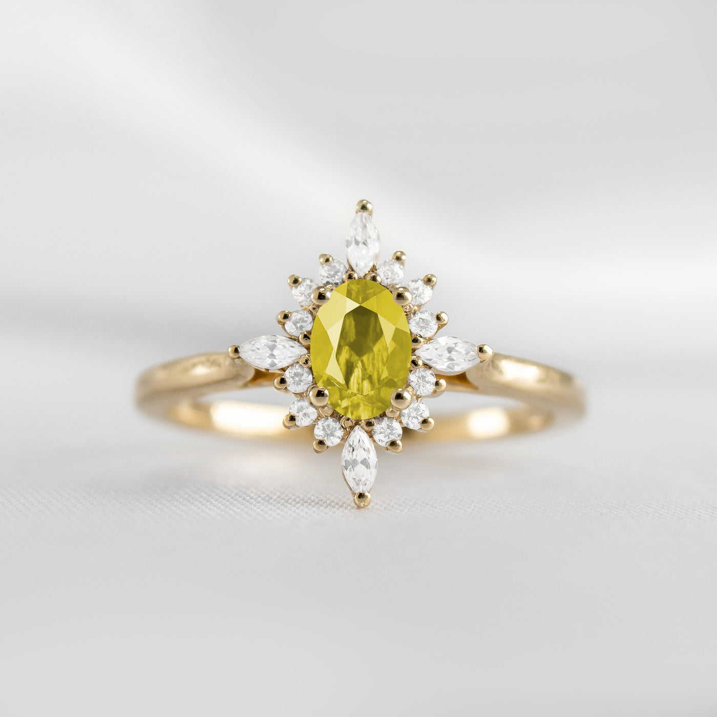 The Revel Halo Yellow Diamond Engagement Ring - Lisa Robin