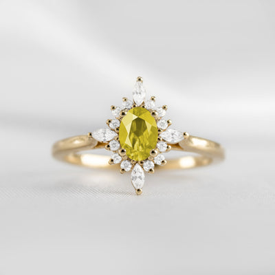 The Revel Halo Yellow Diamond Engagement Ring - Lisa Robin