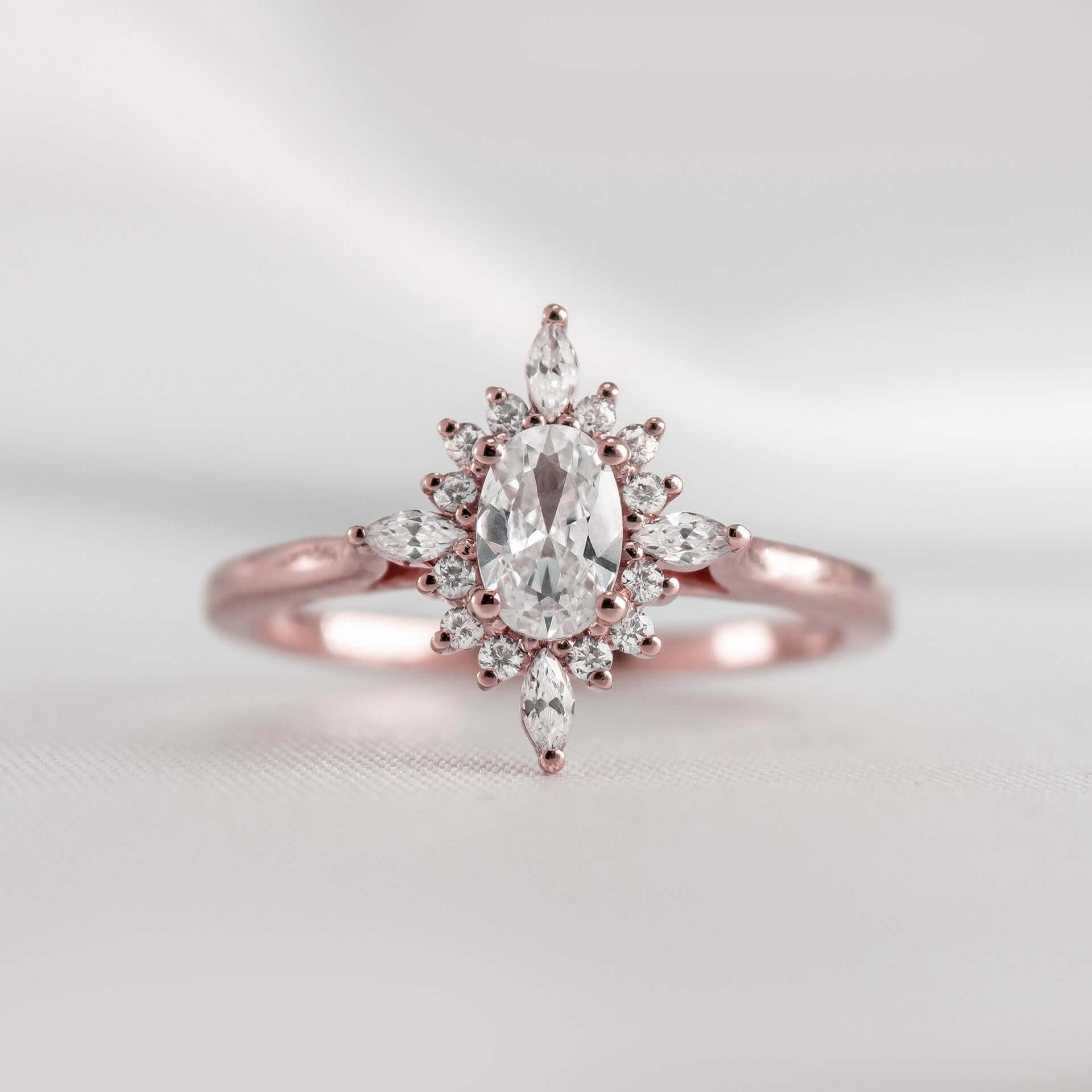 Shown in 1.0 carat * The Revel Halo Diamond Engagement Ring | Lisa Robin#color_14k-rose-gold