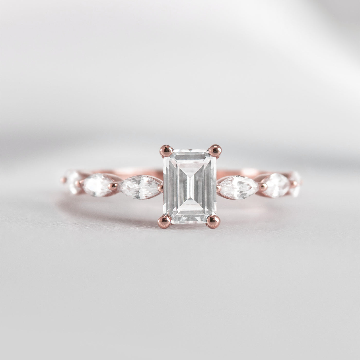 Shown in 1.0 Carat * The Riley Marquise Stone Diamond Engagement Ring | Lisa Robin#shape_emerald
