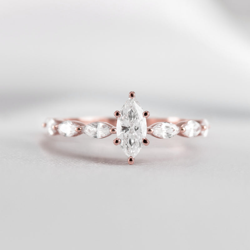 Shown in 1.0 Carat Diamond* The Riley Marquise Stone Diamond Engagement Ring | Lisa Robin
