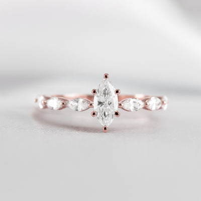 Shown in 1.0 Carat * The Riley Marquise Stone Diamond Engagement Ring | Lisa Robin#shape_marquise