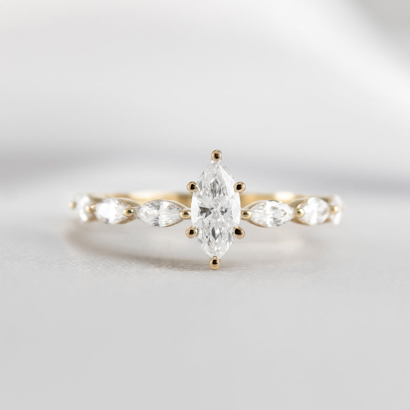 Shown in 1.0 Carat * The Riley Marquise Stone Diamond Engagement Ring | Lisa Robin