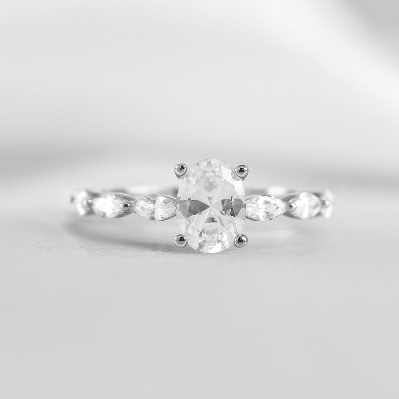 Shown in 1.0 Carat Diamond* The Riley Marquise Stone Diamond Engagement Ring | Lisa Robin