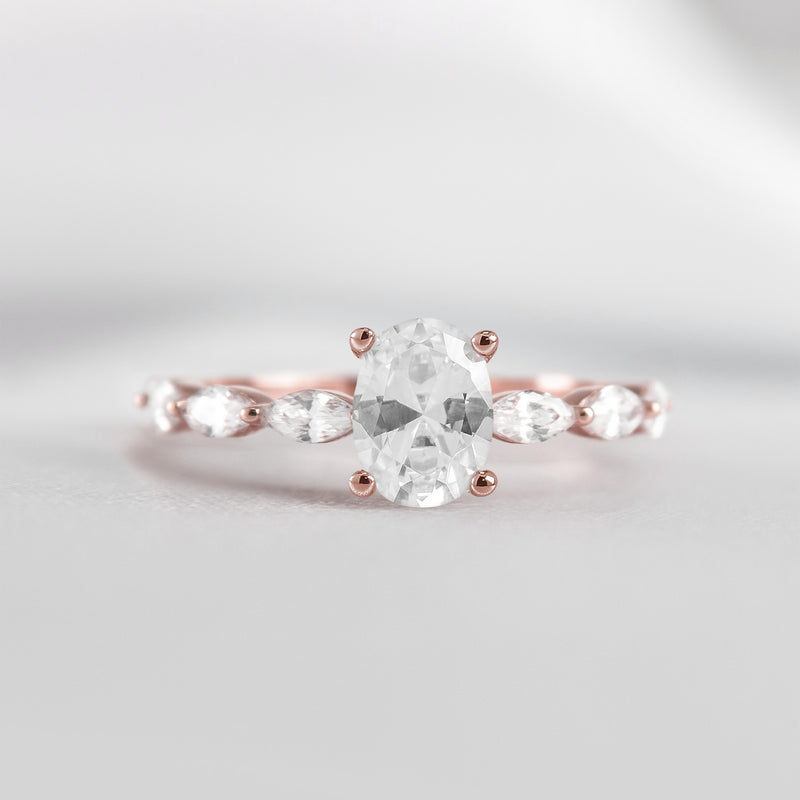 Shown in 1.0 Carat * The Riley Marquise Stone Diamond Engagement Ring | Lisa Robin