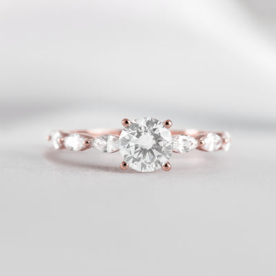 Shown in 1.0 Carat * The Riley Marquise Stone Diamond Engagement Ring | Lisa Robin#shape_round