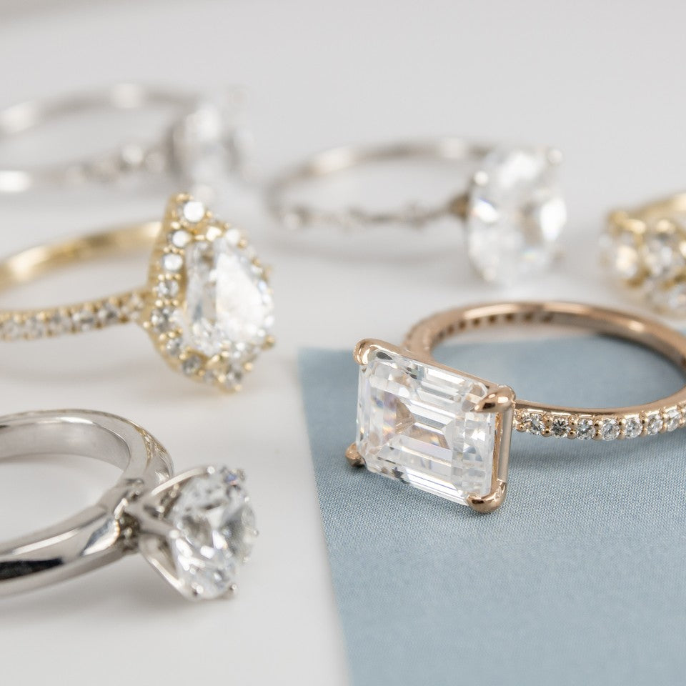 Multiple Diamond Engagement Rings in Yellow Gold and Platinum | Lisa Robin