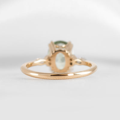 Shown in 2.0 ct Green Sapphire Double Prongs *The Sophia Sapphire with Marquise Diamond Accented Solitaire Engagement Ring#color_14k-yellow-gold