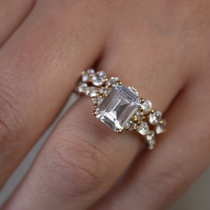 Shown in 2mm Width*The Tristan Diamond Eternity Ring in 14K yellow gold on model hand by Lisa Robin#color_14k-yellow-gold