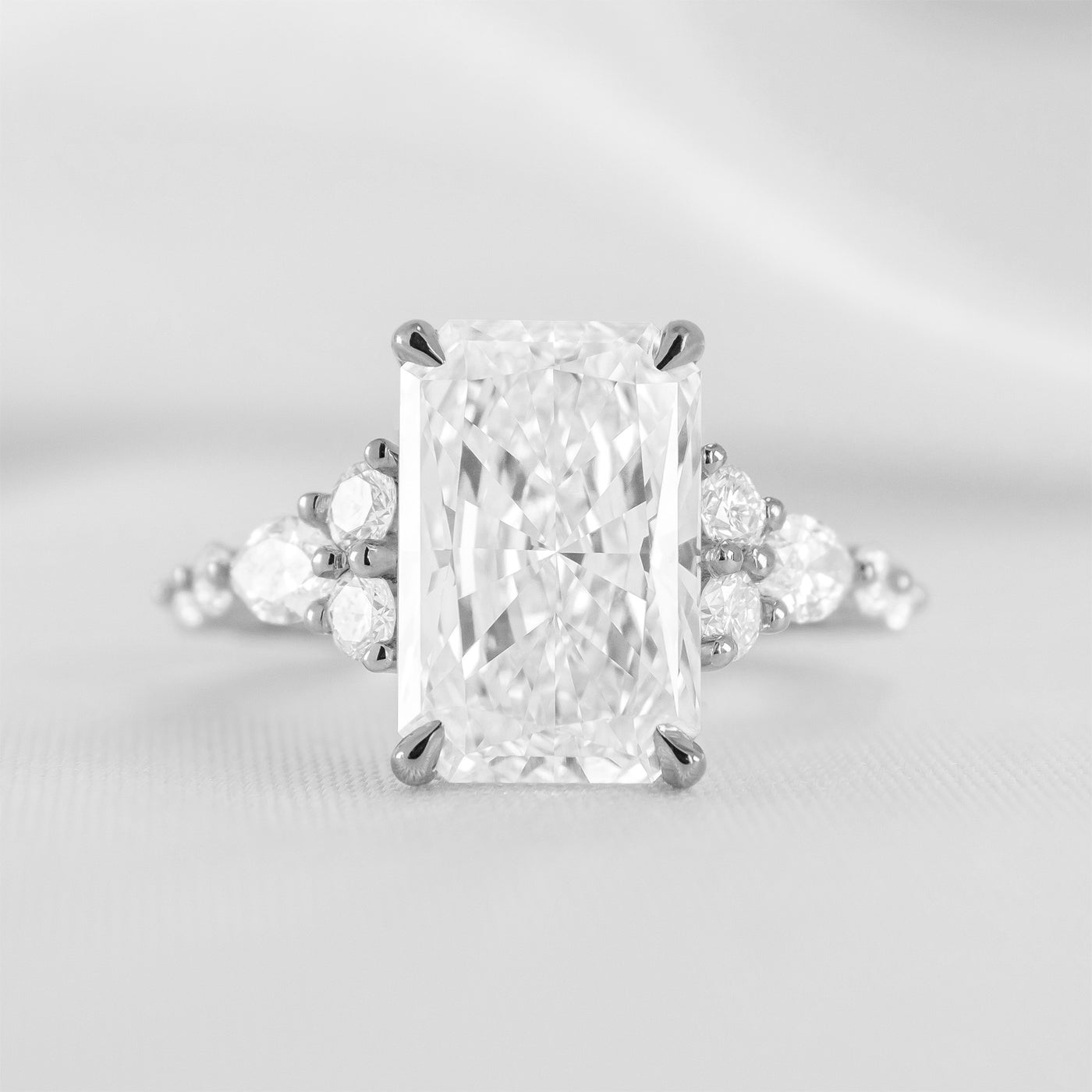 Shown in 5.0 Carat *The Safa Diamond Engagement Ring | Lisa Robin#color_platinum