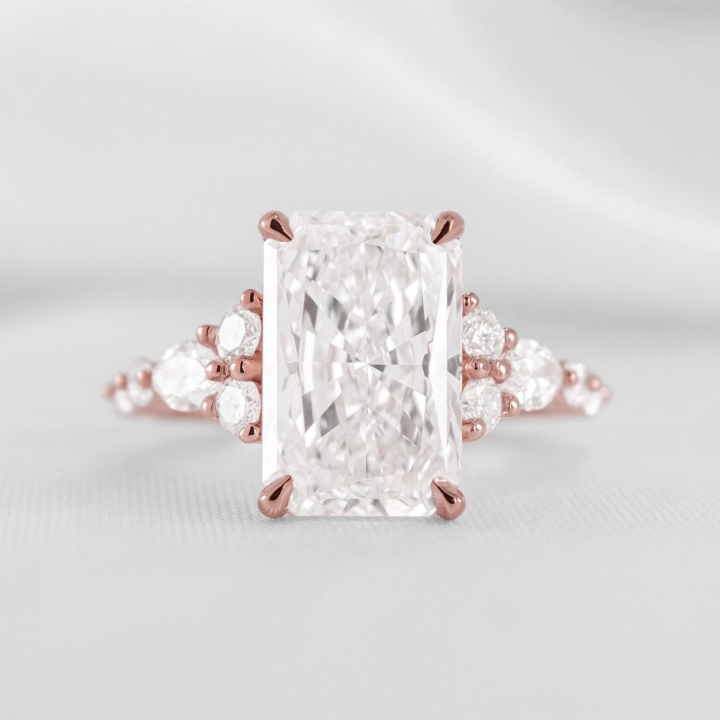 Shown in 5.0 Carat *The Safa Diamond Engagement Ring | Lisa Robin#color_14k-rose-gold