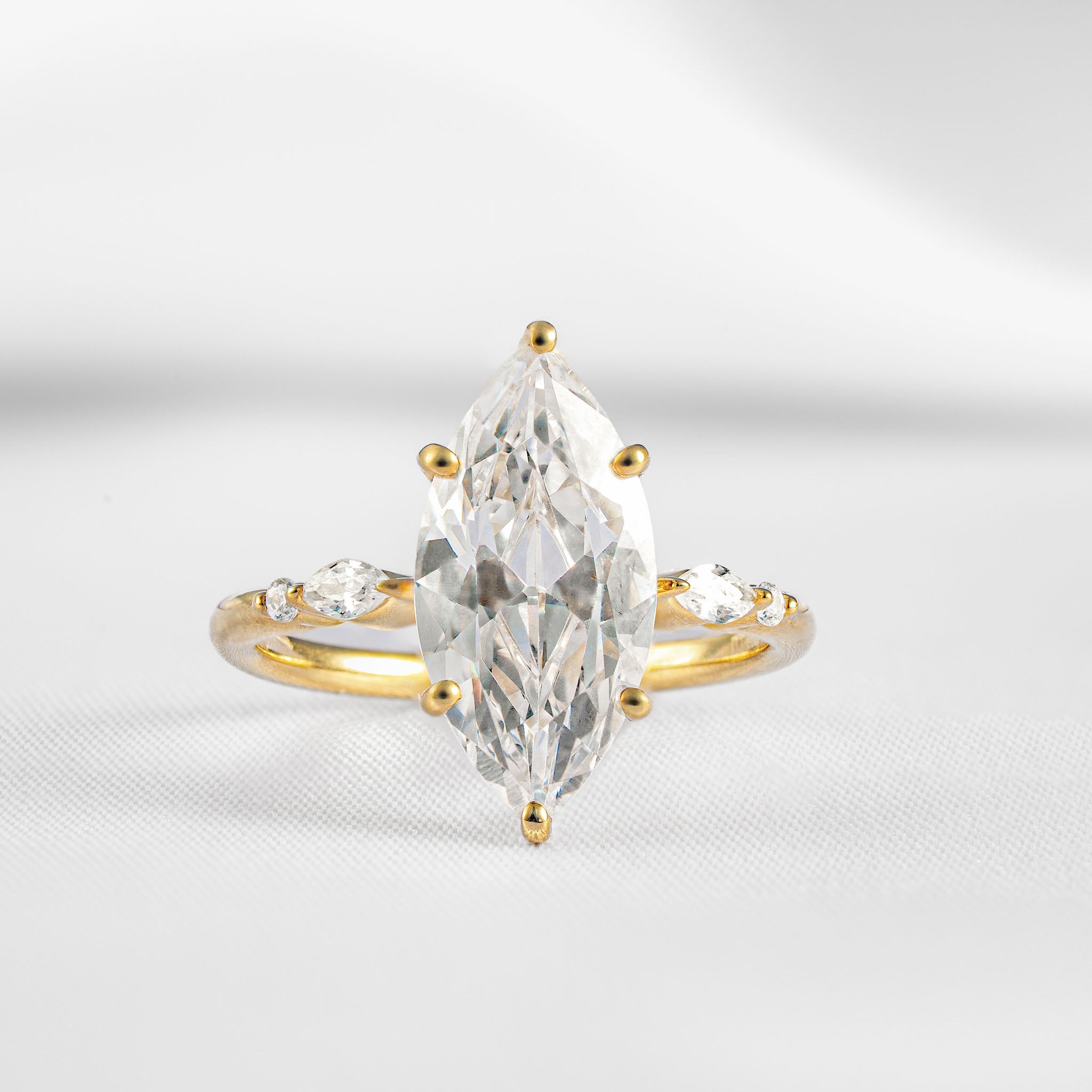 Shown in 3.0 carat Diamond* The Sage Double Prong Diamond Engagement Ring / Lisa Robin#color_14k-yellow-gold