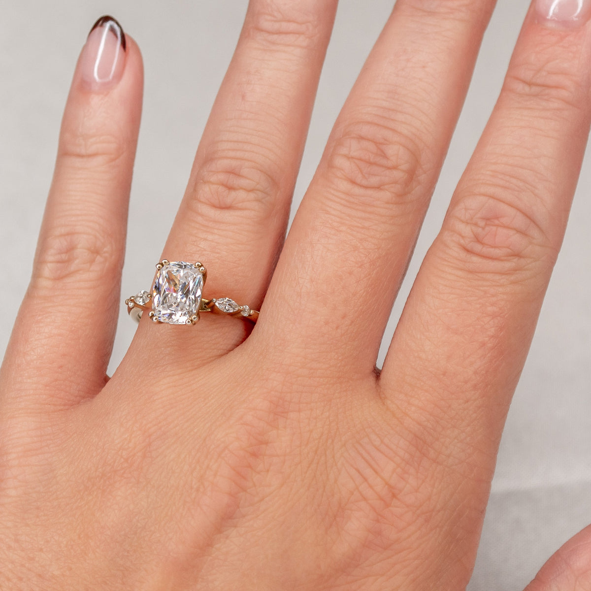 The sage cushion cut diamond with double prongs | Lisa Robin