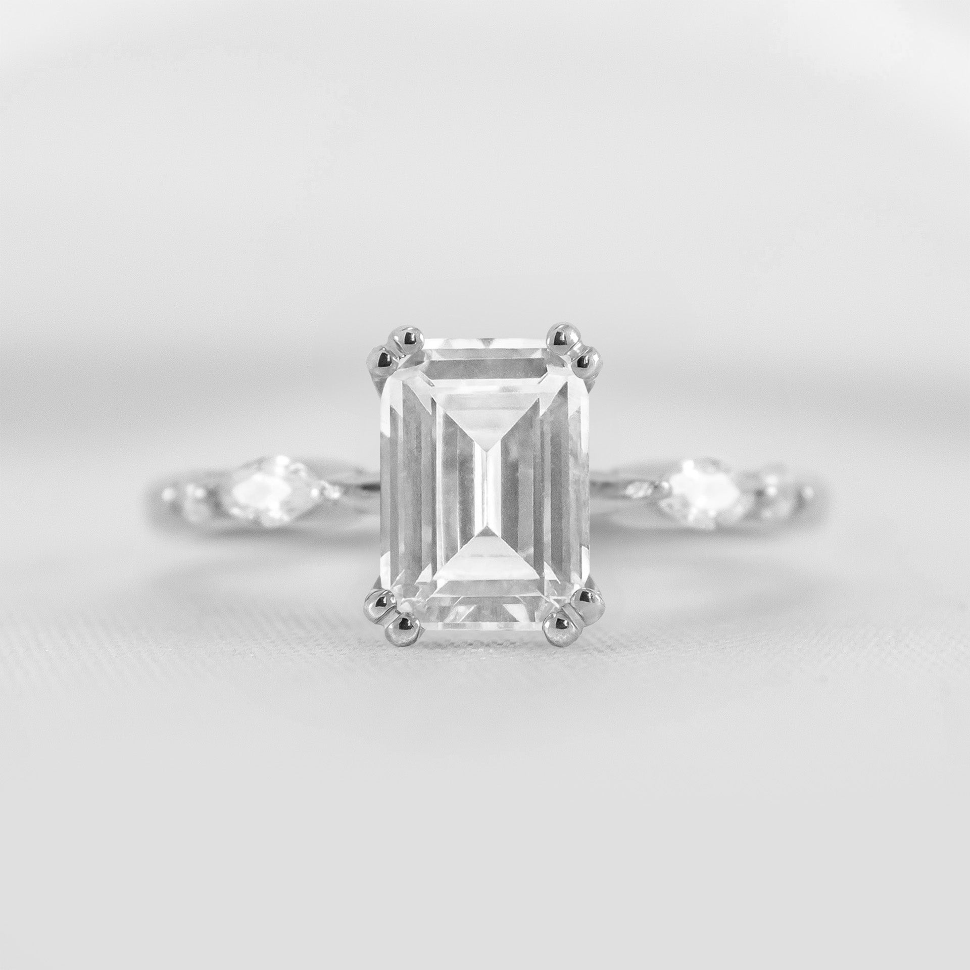 Shown in 2.0 carat Diamond* The Sage Double Prong Diamond Engagement Ring / Lisa Robin#color_platinum