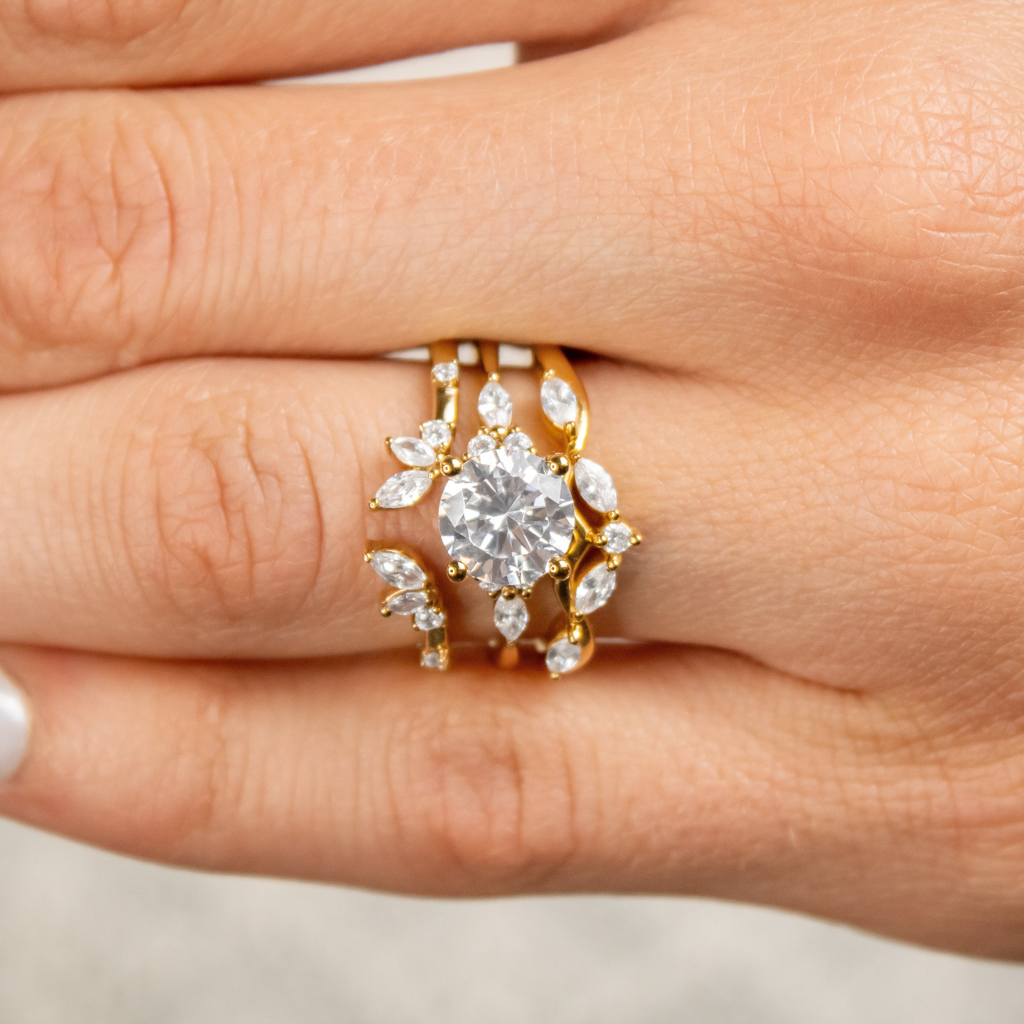 The Sophia Marquise Accented Diamond Engagement Ring