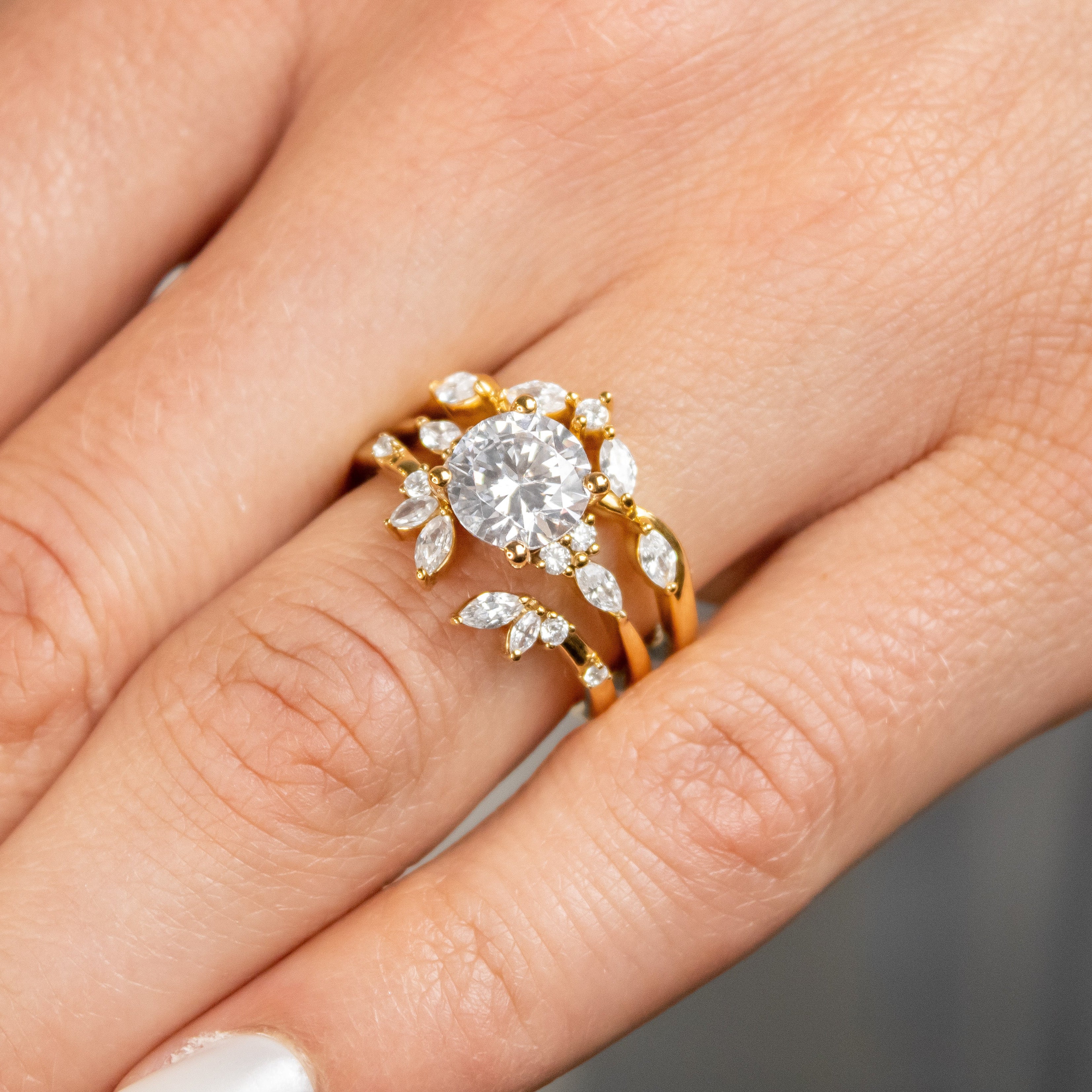 The Sophia Marquise Accented Diamond Engagement Ring