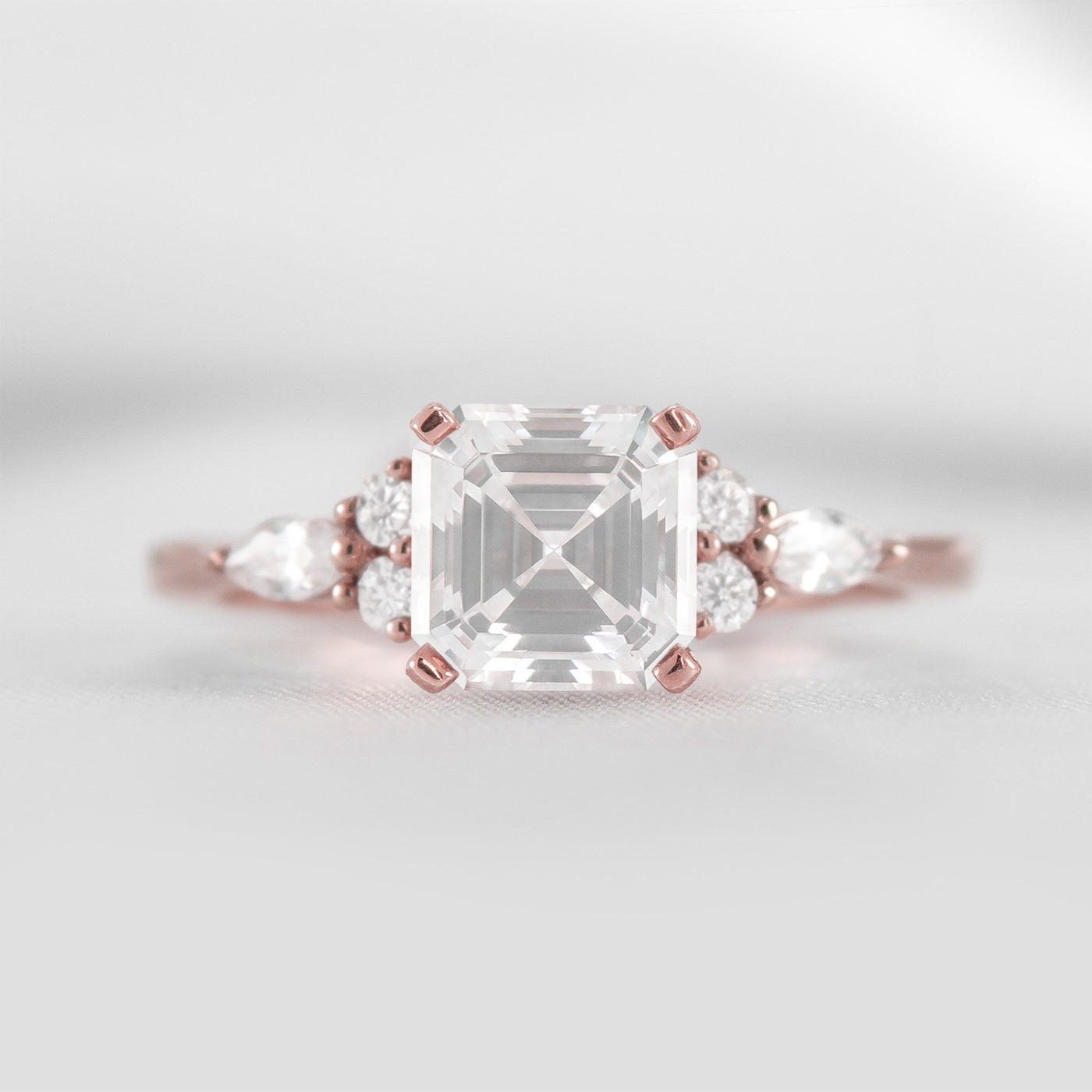 Shown in 1.5 Carat * The Sophia Marquise Accented Diamond Engagement Ring | Lisa Robin#color_14k-rose-gold