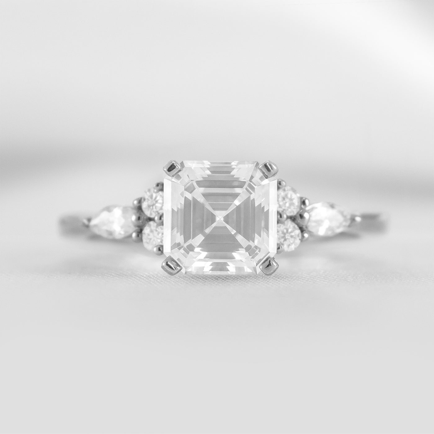 Shown in 1.5 Carat * The Sophia Marquise Accented Diamond Engagement Ring | Lisa Robin#color_platinum