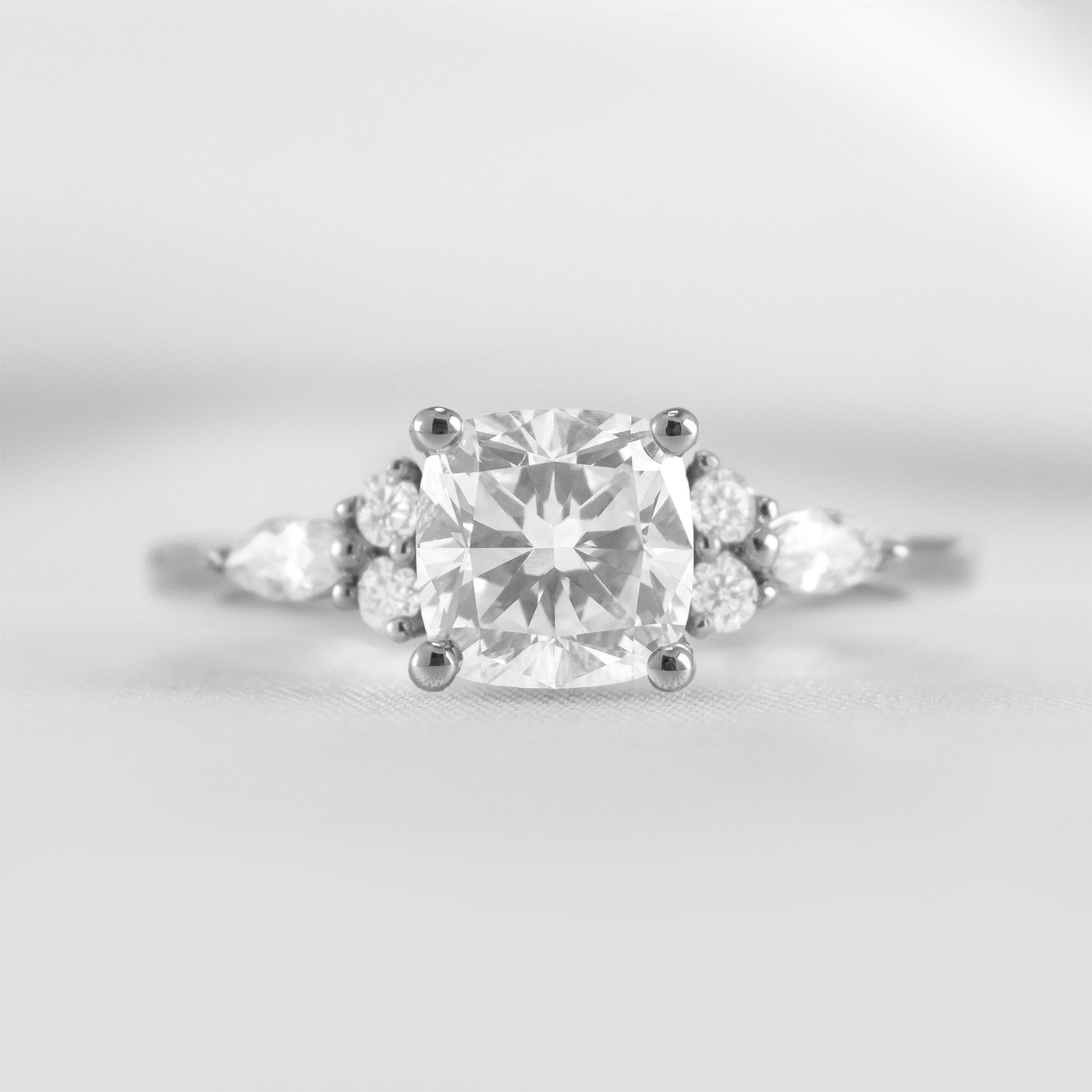 Shown in 1.5 Carat * The Sophia Marquise Accented Diamond Engagement Ring | Lisa Robin#color_14k-white-gold