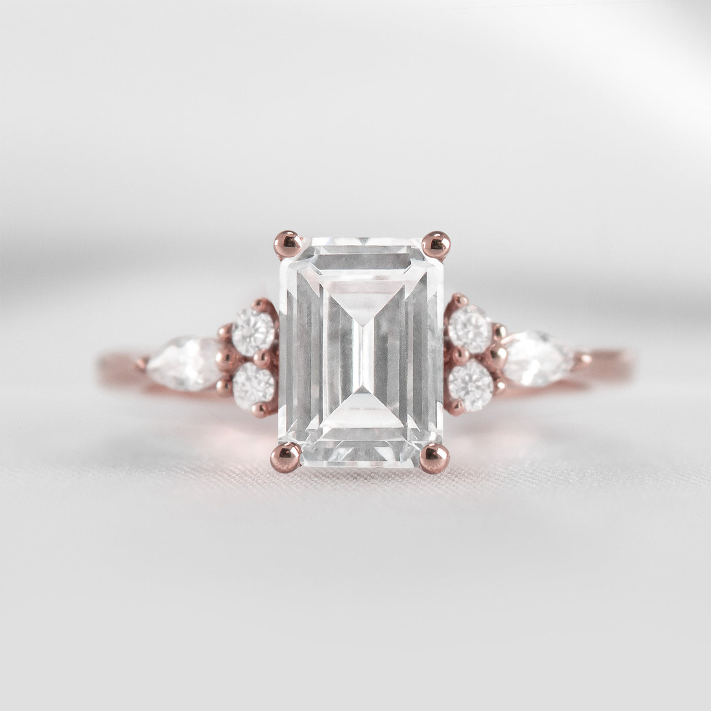 Shown in 1.75 Carat * The Sophia Marquise Accented Diamond Engagement Ring | Lisa Robin#color_14k-rose-gold