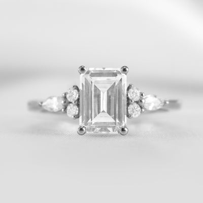 Shown in 1.75 Carat * The Sophia Marquise Accented Diamond Engagement Ring | Lisa Robin#color_platinum