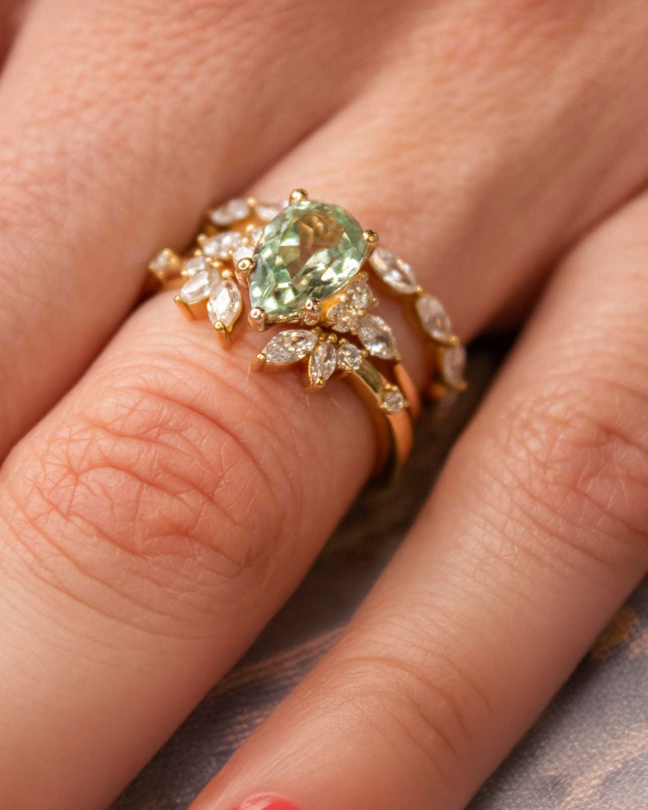 The Sophia Sapphire with Diamond Cluster Engagement Ring