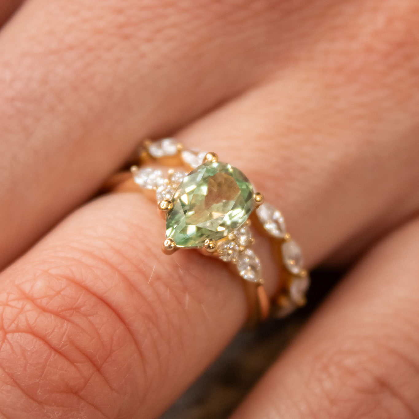 The Sophia Sapphire with Diamond Cluster Engagement Ring