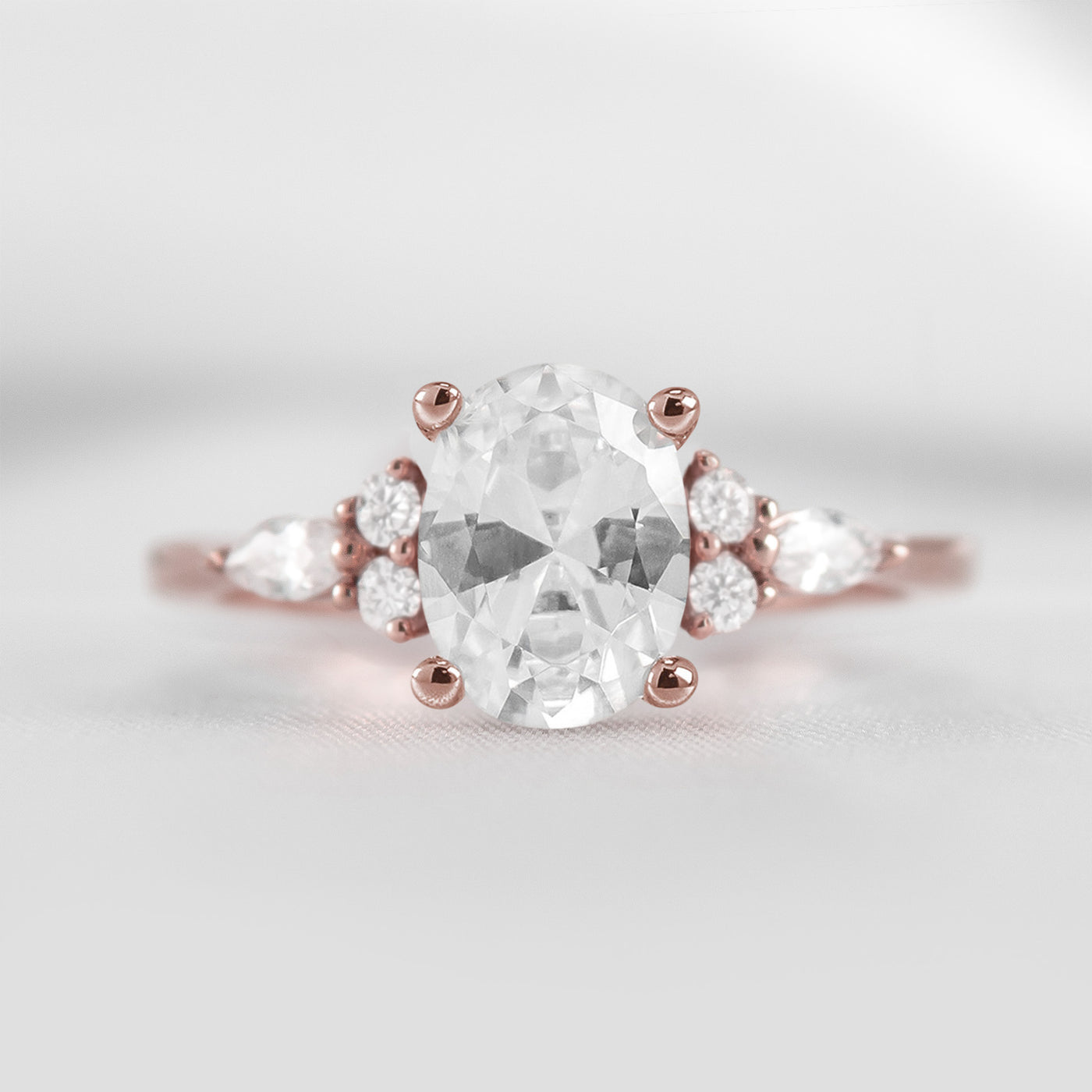 Shown in 1.5 Carat * The Sophia Marquise Accented Diamond Engagement Ring | Lisa Robin#color_14k-rose-gold